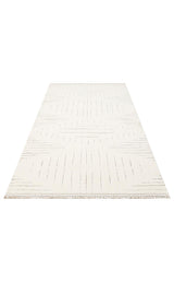BOHEME BHM 02 WHITE BLACK  Kolay Kullanımlı Yumuşak Dokulu Modern İskandinav Halı