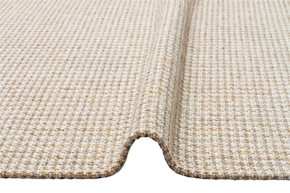 BROOKLYN BRK 01 CREAM SILVER  Hasır Görünümlü Kaymaz Renkli Dokuma Modern Kilim