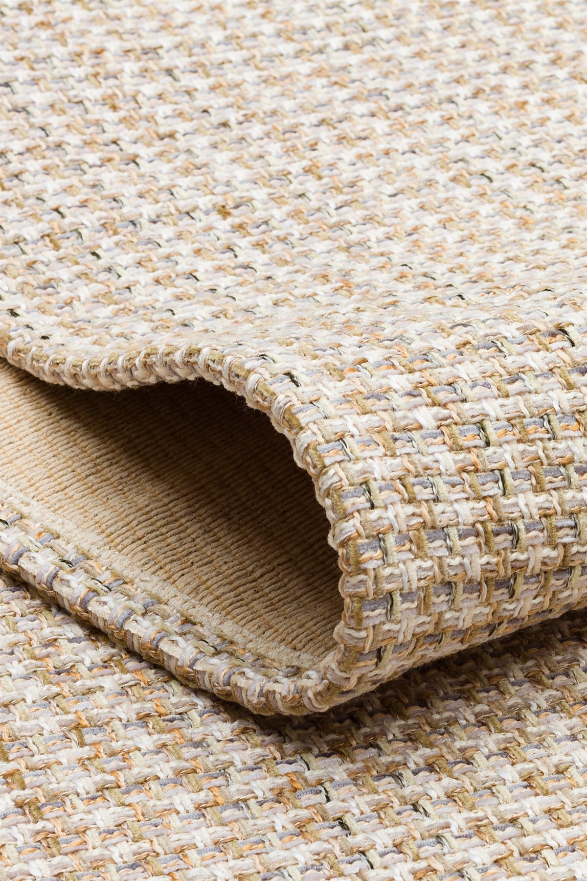BROOKLYN BRK 01 CREAM SILVER  Hasır Görünümlü Kaymaz Renkli Dokuma Modern Kilim