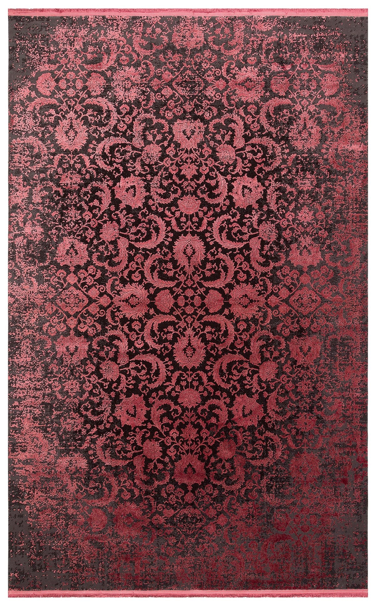 CORDOBA NEW DB 02 ANTRASIT BURGUNDY NW  Parlak Yüksek Alçak Dokulu Modern Makine Halısı