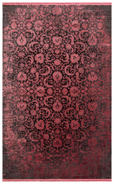 CORDOBA NEW DB 02 ANTRASIT BURGUNDY NW  Parlak Yüksek Alçak Dokulu Modern Makine Halısı