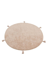 COTTON BOON CBN PLAIN BEIGE Q  Yıkanabilir Kaymaz Tabanlı Naturel Pamuk Bebek Halısı