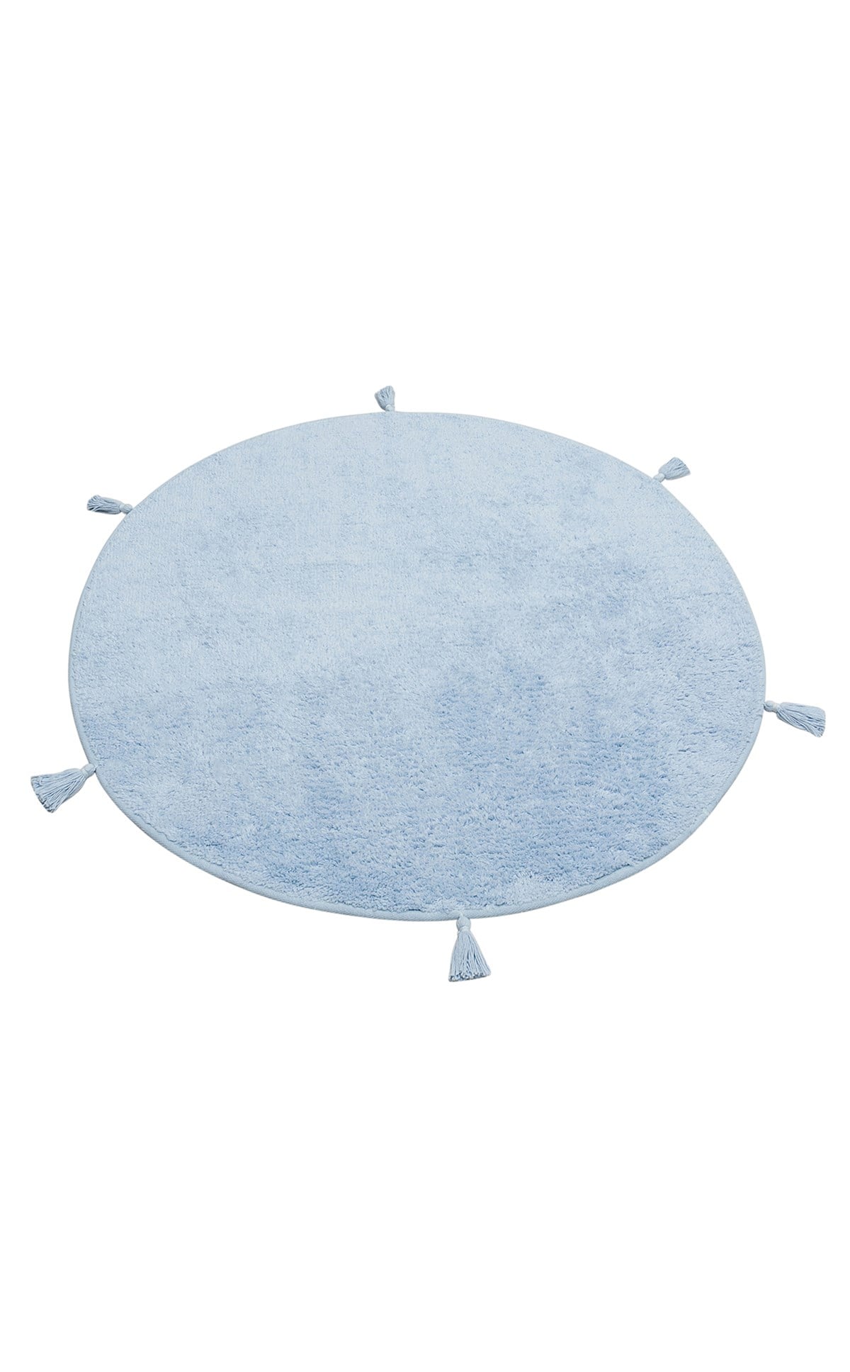 COTTON BOON CBN PLAIN BLUE Q  Yıkanabilir Kaymaz Tabanlı Naturel Pamuk Bebek Halısı