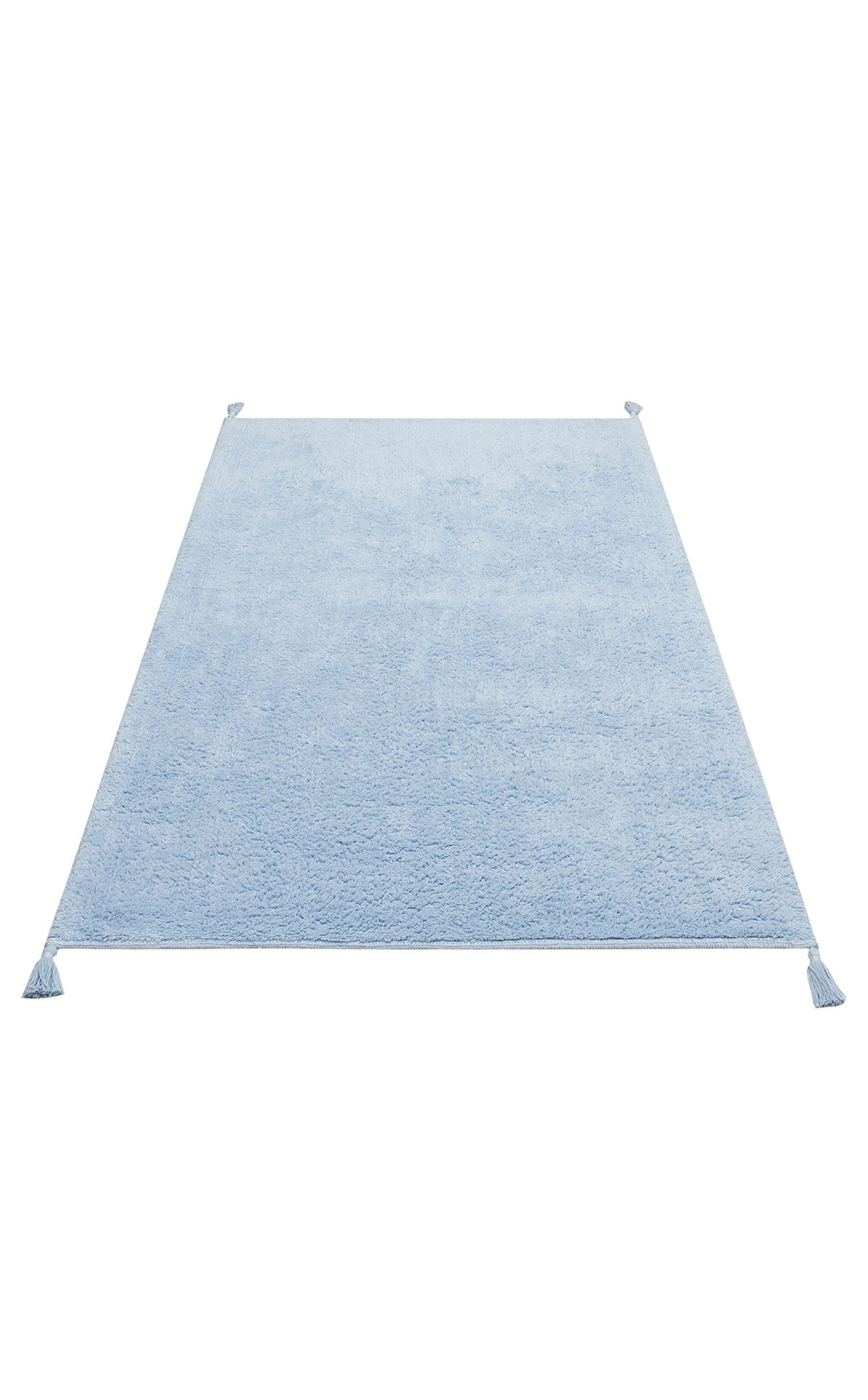 COTTON BOON CBN PLAIN BLUE  Yıkanabilir Kaymaz Tabanlı Naturel Pamuk Bebek Halısı