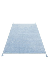 COTTON BOON CBN PLAIN BLUE  Yıkanabilir Kaymaz Tabanlı Naturel Pamuk Bebek Halısı