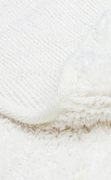 COTTON BOON CBN PLAIN WHITE Q  Yıkanabilir Kaymaz Tabanlı Naturel Pamuk Bebek Halısı