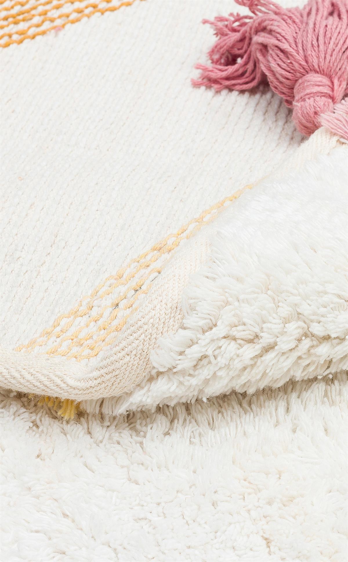 COTTON BOON XW CBN 03 MULTY XW Q  Yıkanabilir Kaymaz Tabanlı Naturel Pamuk Bebek Halısı