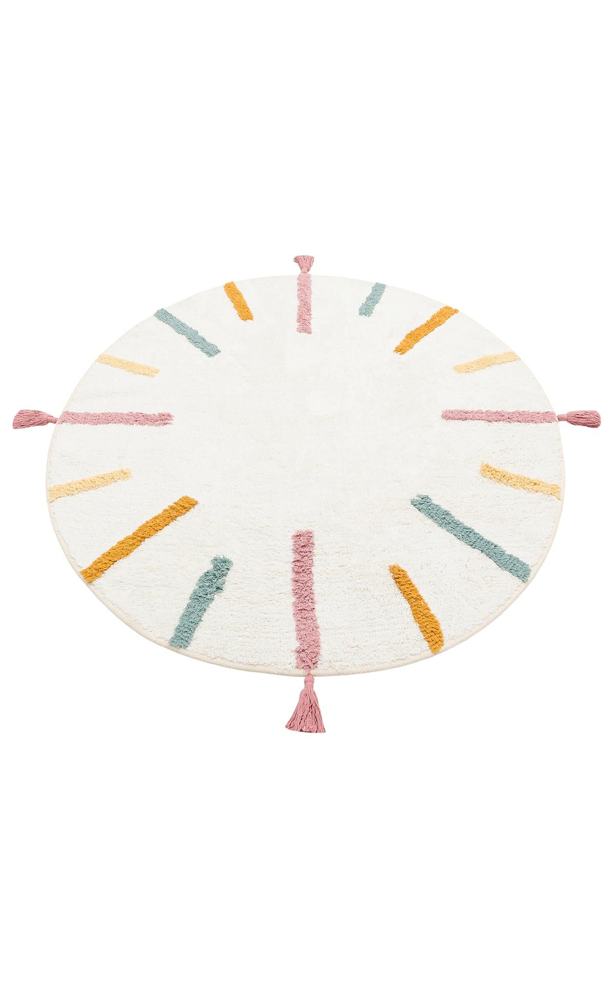 COTTON BOON XW CBN 03 MULTY XW Q  Yıkanabilir Kaymaz Tabanlı Naturel Pamuk Bebek Halısı