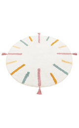 COTTON BOON XW CBN 03 MULTY XW Q  Yıkanabilir Kaymaz Tabanlı Naturel Pamuk Bebek Halısı