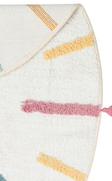COTTON BOON XW CBN 03 MULTY XW Q  Yıkanabilir Kaymaz Tabanlı Naturel Pamuk Bebek Halısı