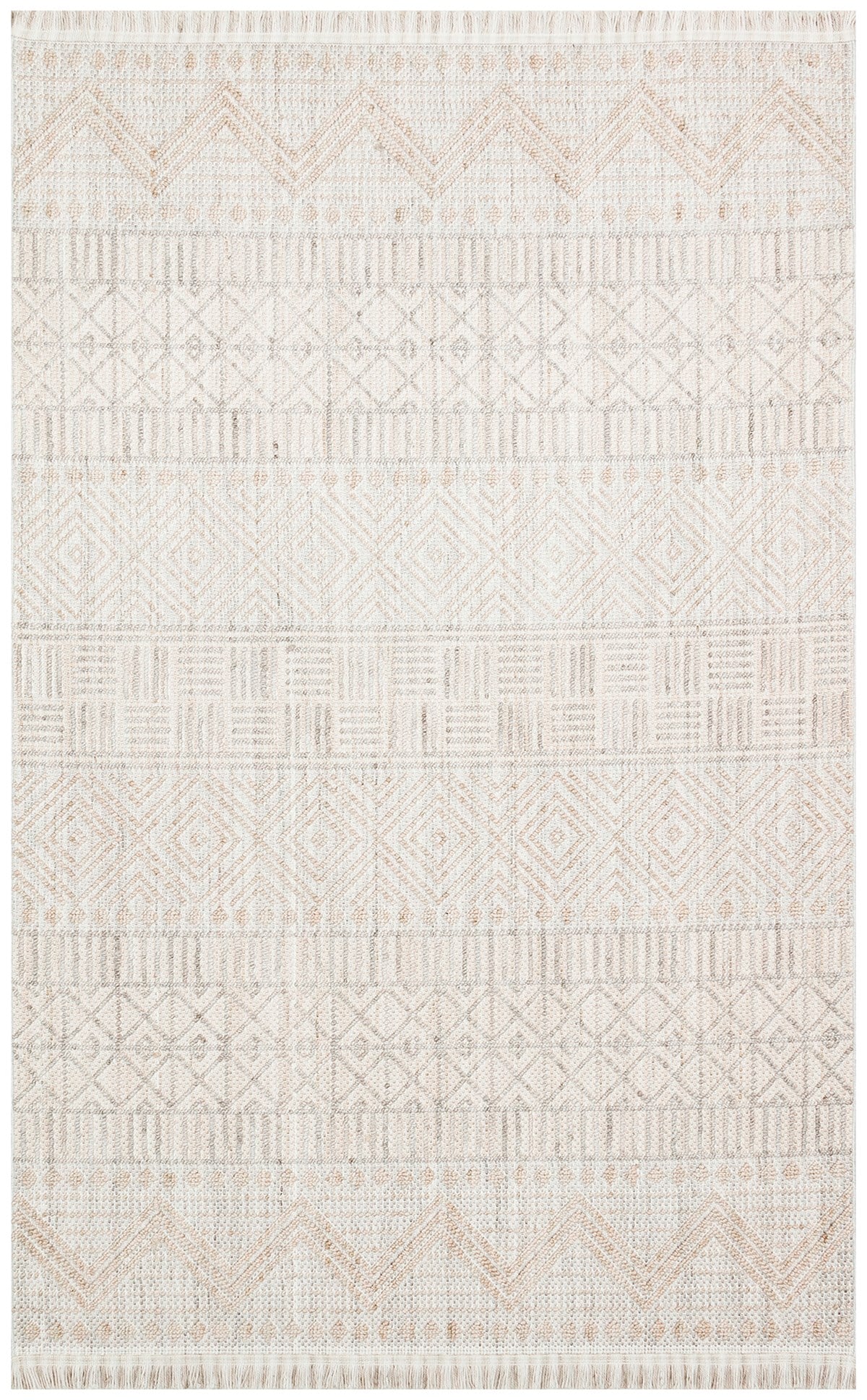 COZY CZY 02 GREY BEIGE  Hav Toz Vermez Modern Örgü Dokuma Makine Halısı