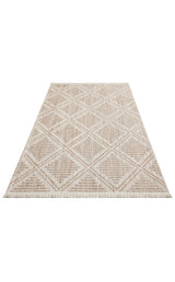 COZY CZY 03 GREY BEIGE  Hav Toz Vermez Modern Örgü Dokuma Makine Halısı