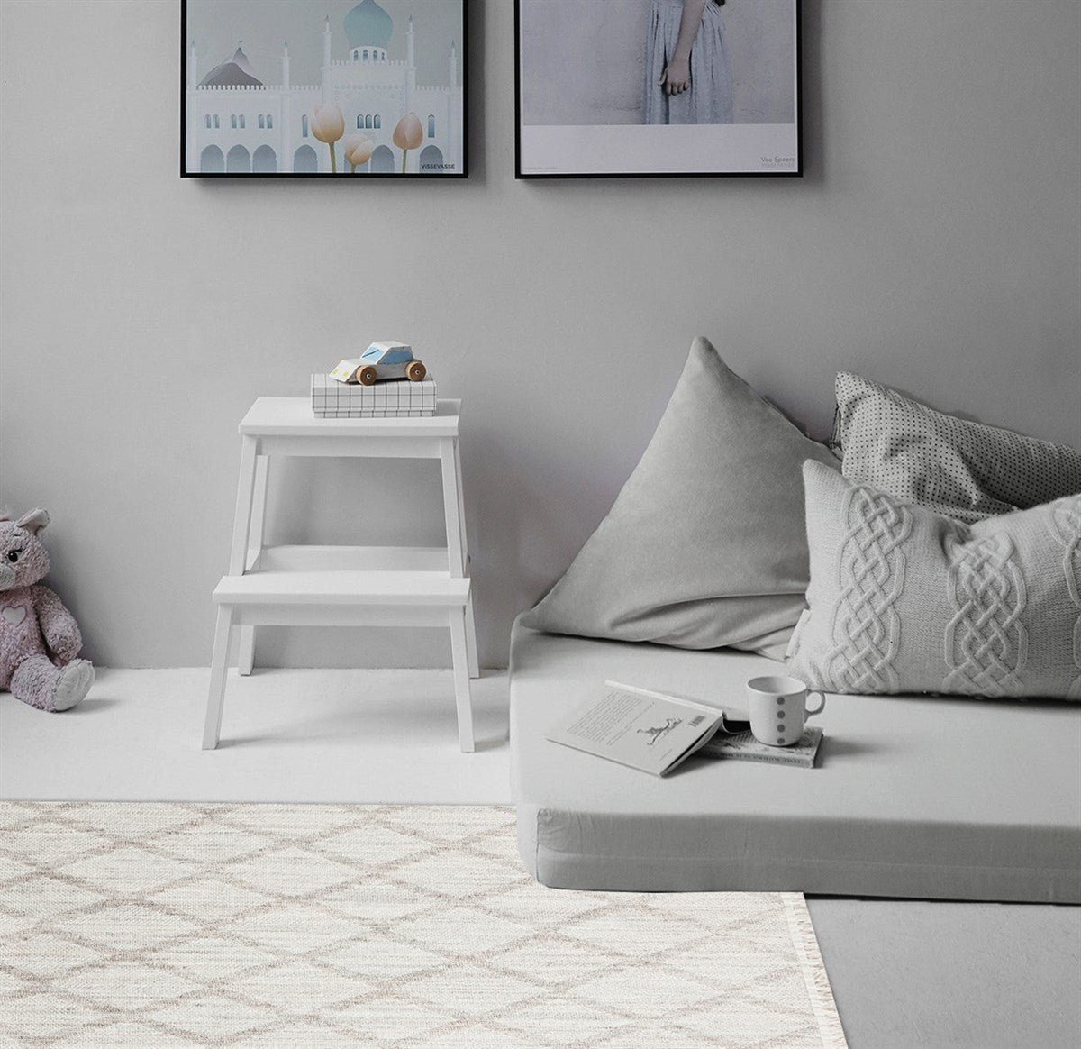 COZY CZY 04 GREY  Hav Toz Vermez Modern Örgü Dokuma Makine Halısı