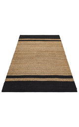 ECHO ECH 07 NATURAL BLACK  El Dokuma Naturel Jüt Hasır Halı