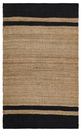 ECHO ECH 07 NATURAL BLACK  El Dokuma Naturel Jüt Hasır Halı