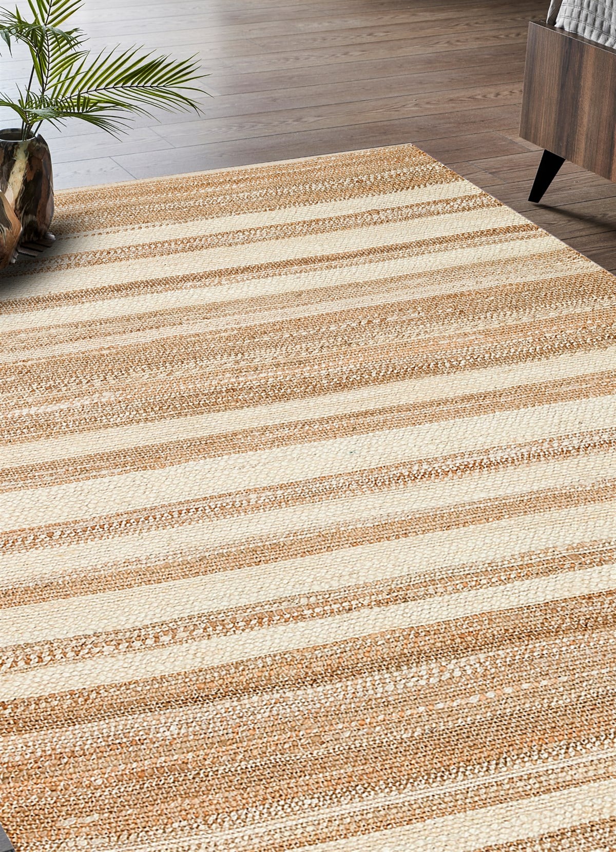 ECHO ECH 11 NATURAL WHITE XW  El Dokuma Naturel Jüt Hasır Halı