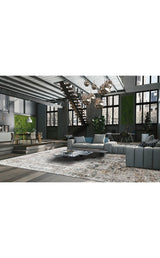 FRESCO FS 09 CREAM GREY XW  Yüksek Alçak Dokulu Özel Işıltılı Yüksek Kaliteli Sık Dokuma Modern Salon Halısı