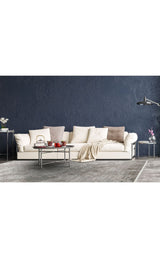 FRESCO FS 10 CREAM GREY XW  Yüksek Alçak Dokulu Özel Işıltılı Yüksek Kaliteli Sık Dokuma Modern Salon Halısı