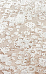 FRESCO FS 31 CREAM IVORY XW  Yüksek Alçak Dokulu Özel Işıltılı Yüksek Kaliteli Sık Dokuma Modern Salon Halısı