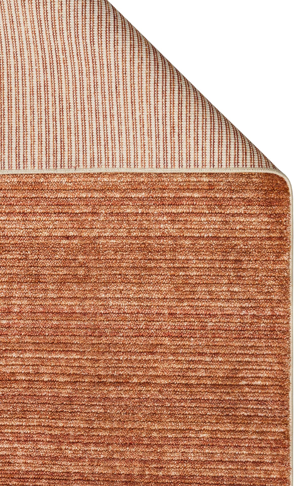 GESSI GES PLAIN TERRACOTTA  Özel Hav Vermeyen ve Kolay Temizlenebilir Tencel Kullanılarak El Emeği ile Özel Tezgahlarda Üretilen Modern Kara Tezgah Halısı