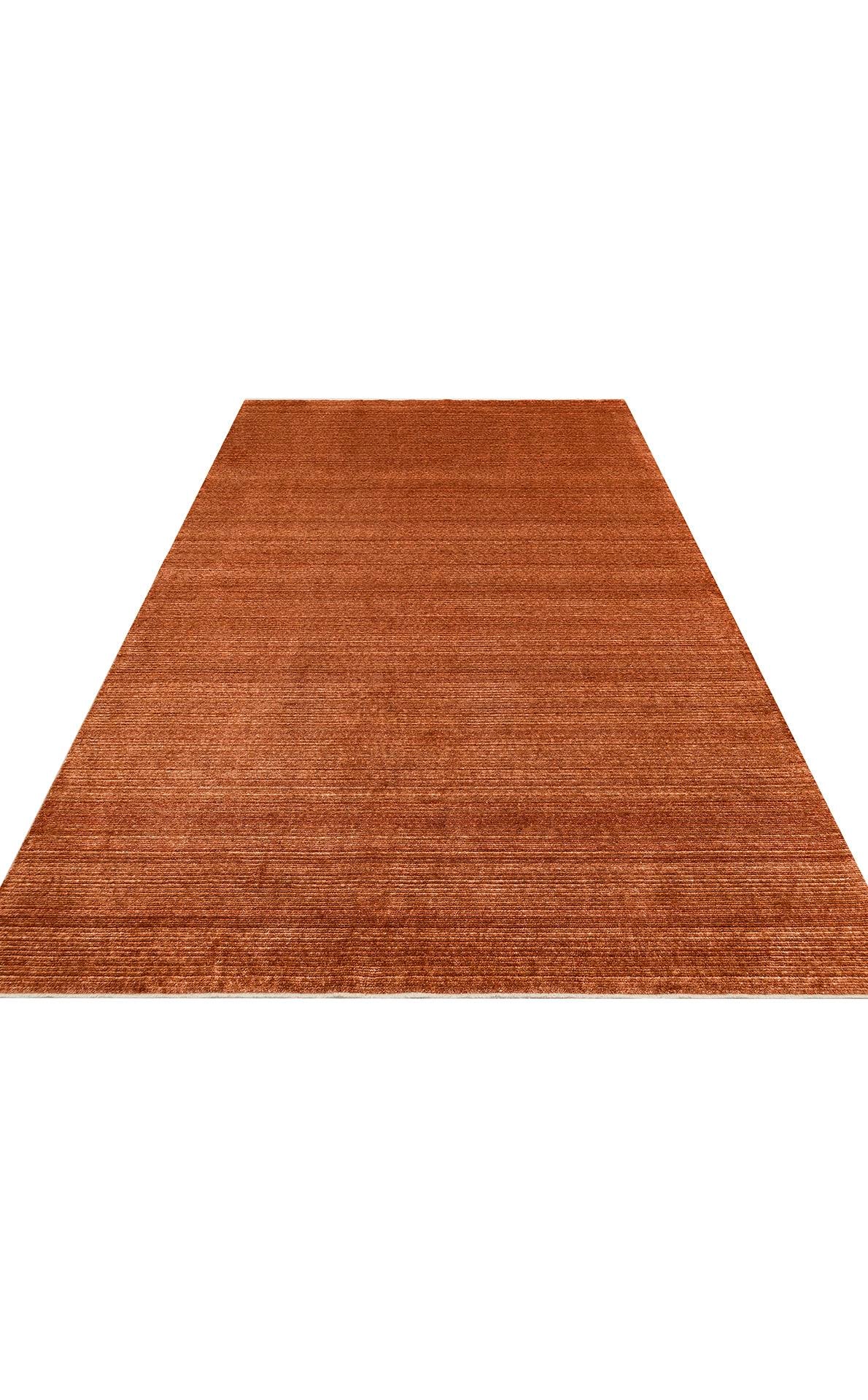 GESSI GES PLAIN TERRACOTTA  Özel Hav Vermeyen ve Kolay Temizlenebilir Tencel Kullanılarak El Emeği ile Özel Tezgahlarda Üretilen Modern Kara Tezgah Halısı