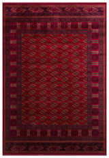 HERAT HER 03 RED  Afgan Desenli Viskon Sıkı Dokuma Kaymaz Tabanlı İnce Makine Halısı