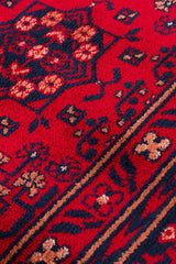 HERAT HER 04 RED  Afgan Desenli Viskon Sıkı Dokuma Kaymaz Tabanlı İnce Makine Halısı