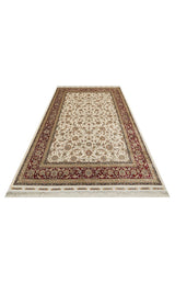 ISFAHAN ISF 03 CREAM RED  Klasik Desenli Yüksek Kalite Sık Dokuma Makine Halısı