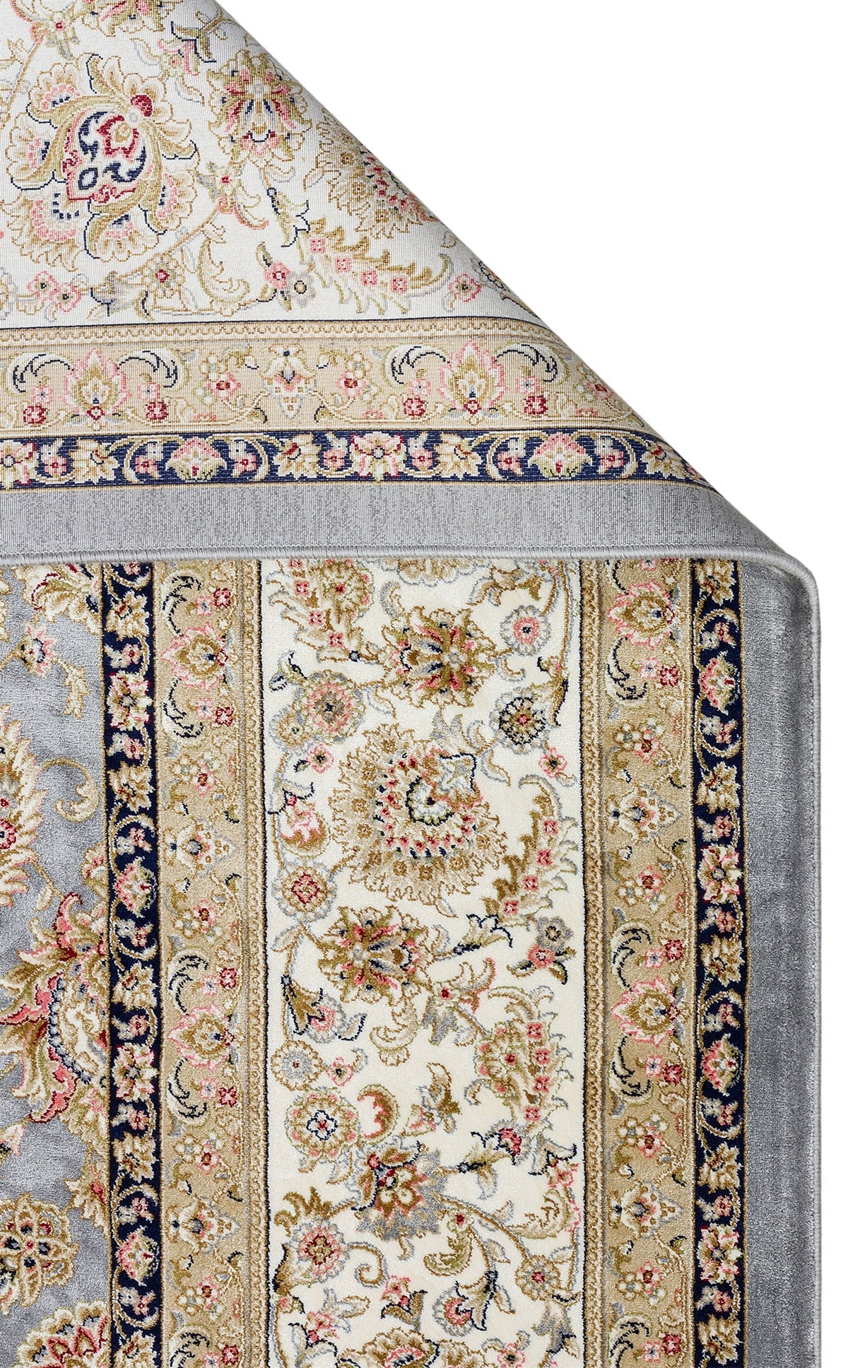 ISFAHAN ISF 03 GREY CREAM  Klasik Desenli Yüksek Kalite Sık Dokuma Makine Halısı