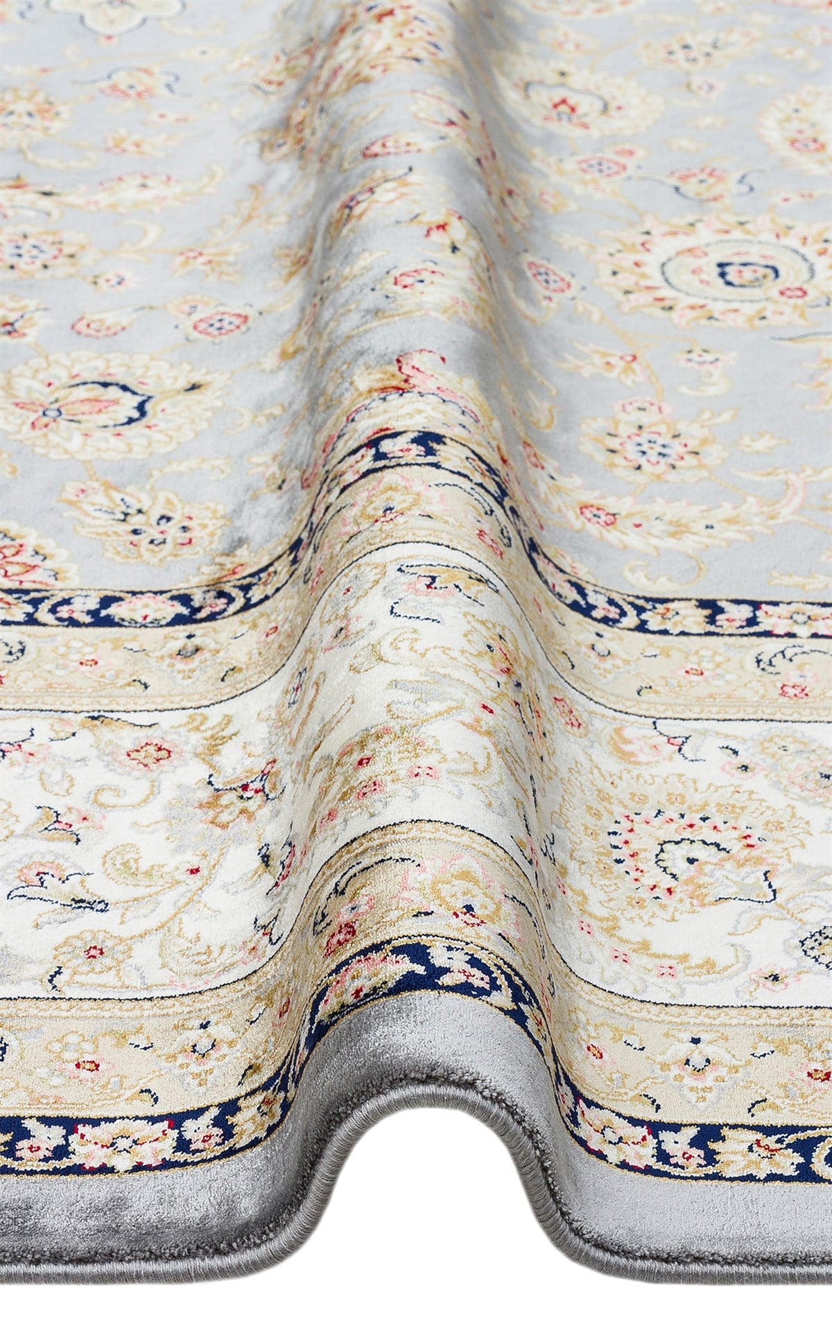 ISFAHAN ISF 03 GREY CREAM  Klasik Desenli Yüksek Kalite Sık Dokuma Makine Halısı