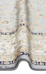 ISFAHAN ISF 03 GREY CREAM  Klasik Desenli Yüksek Kalite Sık Dokuma Makine Halısı