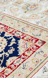 ISFAHAN ISF 03 NAVY CREAM  Klasik Desenli Yüksek Kalite Sık Dokuma Makine Halısı