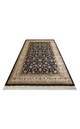 ISFAHAN ISF 03 NAVY CREAM  Klasik Desenli Yüksek Kalite Sık Dokuma Makine Halısı