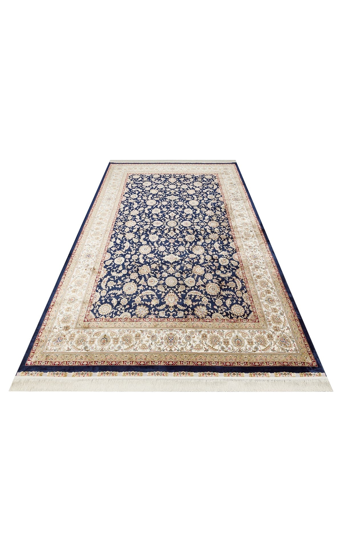 ISFAHAN ISF 03 NAVY CREAM  Klasik Desenli Yüksek Kalite Sık Dokuma Makine Halısı