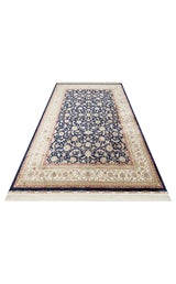ISFAHAN ISF 03 NAVY CREAM  Klasik Desenli Yüksek Kalite Sık Dokuma Makine Halısı