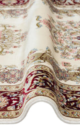 ISFAHAN SECCADE ISF SCD 01 CREAM RED  Klasik Desenli Yüksek Kalite Sık Dokuma Seccade