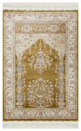 ISFAHAN SECCADE ISF SCD 01 GOLD  Klasik Desenli Yüksek Kalite Sık Dokuma Seccade