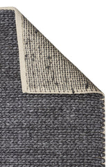 JADE BASKETWEAVE ANTRASIT  Naturel Kazak Örgü Desenli El Dokuma Örgü Halı