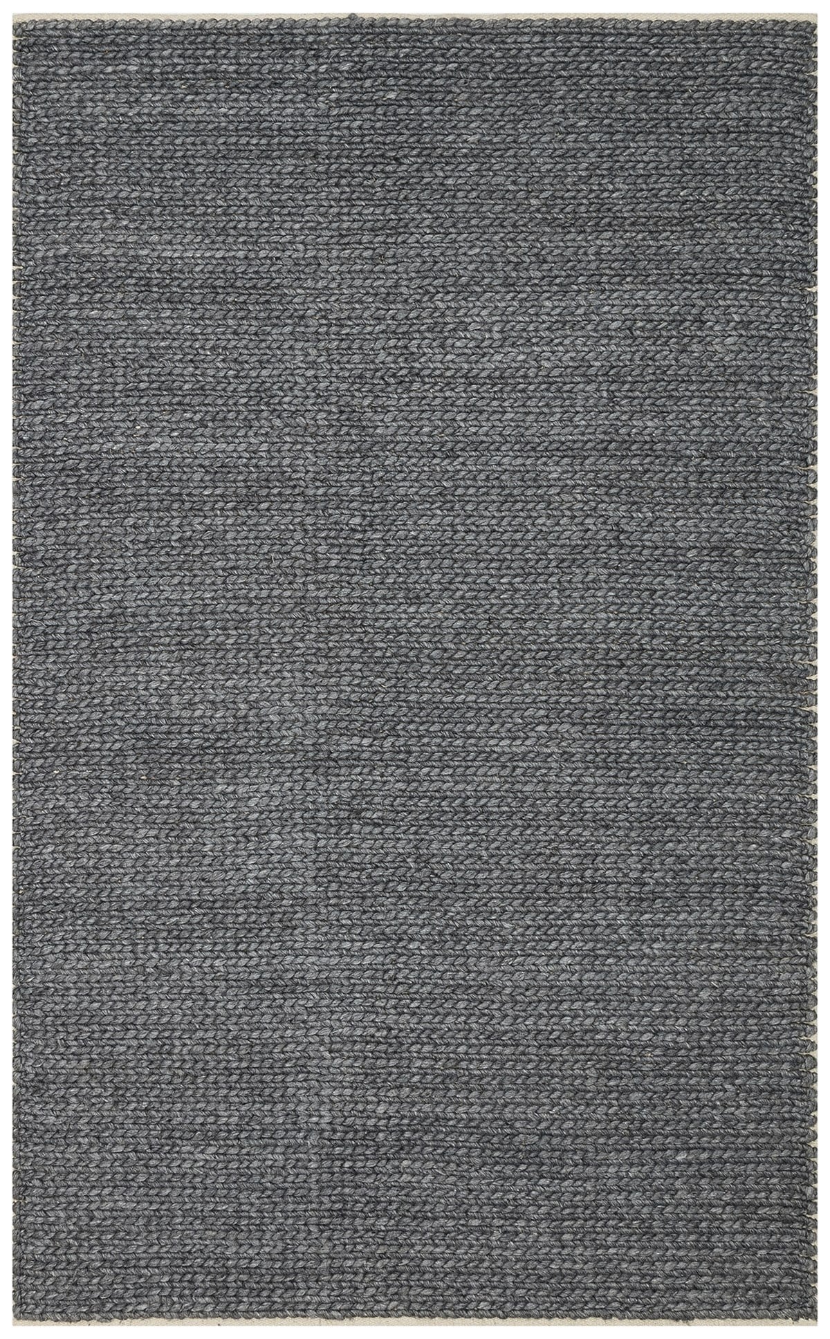 JADE BASKETWEAVE ANTRASIT  Naturel Kazak Örgü Desenli El Dokuma Örgü Halı