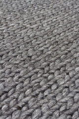 JADE BASKETWEAVE ANTRASIT  Naturel Kazak Örgü Desenli El Dokuma Örgü Halı