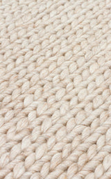 JADE BASKETWEAVE BEIGE  Naturel Kazak Örgü Desenli El Dokuma Örgü Halı