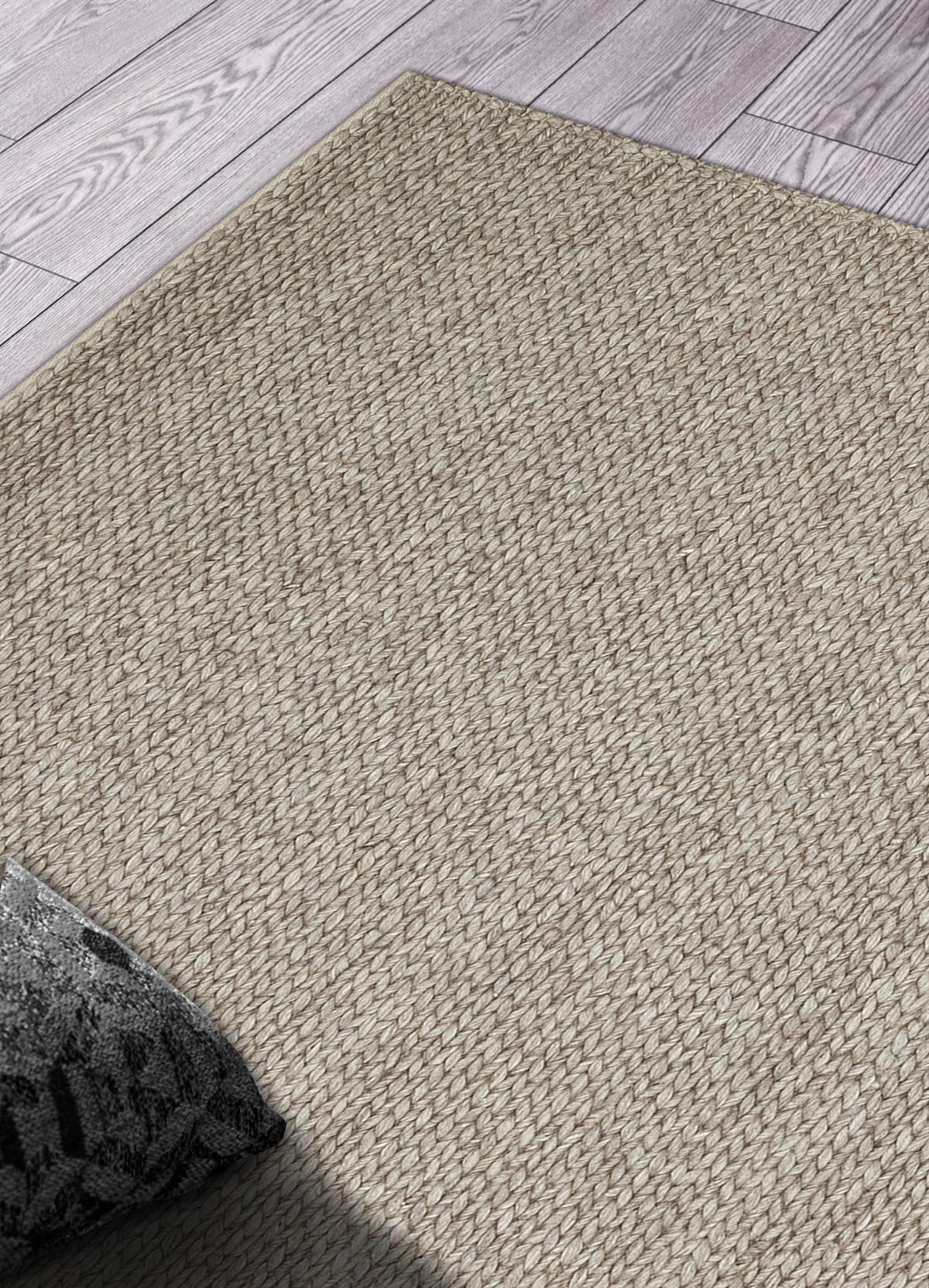 JADE BASKETWEAVE BROWN  Naturel Kazak Örgü Desenli El Dokuma Örgü Halı