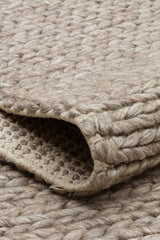 JADE BASKETWEAVE BROWN  Naturel Kazak Örgü Desenli El Dokuma Örgü Halı