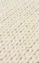 JADE BASKETWEAVE CREAM  Naturel Kazak Örgü Desenli El Dokuma Örgü Halı