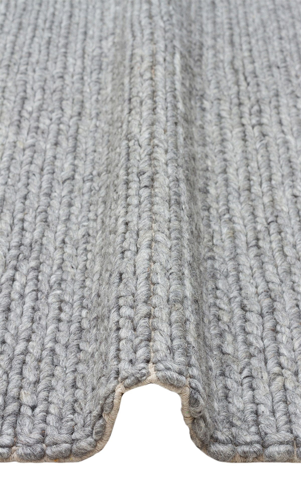 JADE BASKETWEAVE GREY  Naturel Kazak Örgü Desenli El Dokuma Örgü Halı