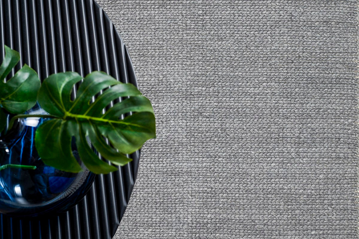 JADE BASKETWEAVE GREY  Naturel Kazak Örgü Desenli El Dokuma Örgü Halı