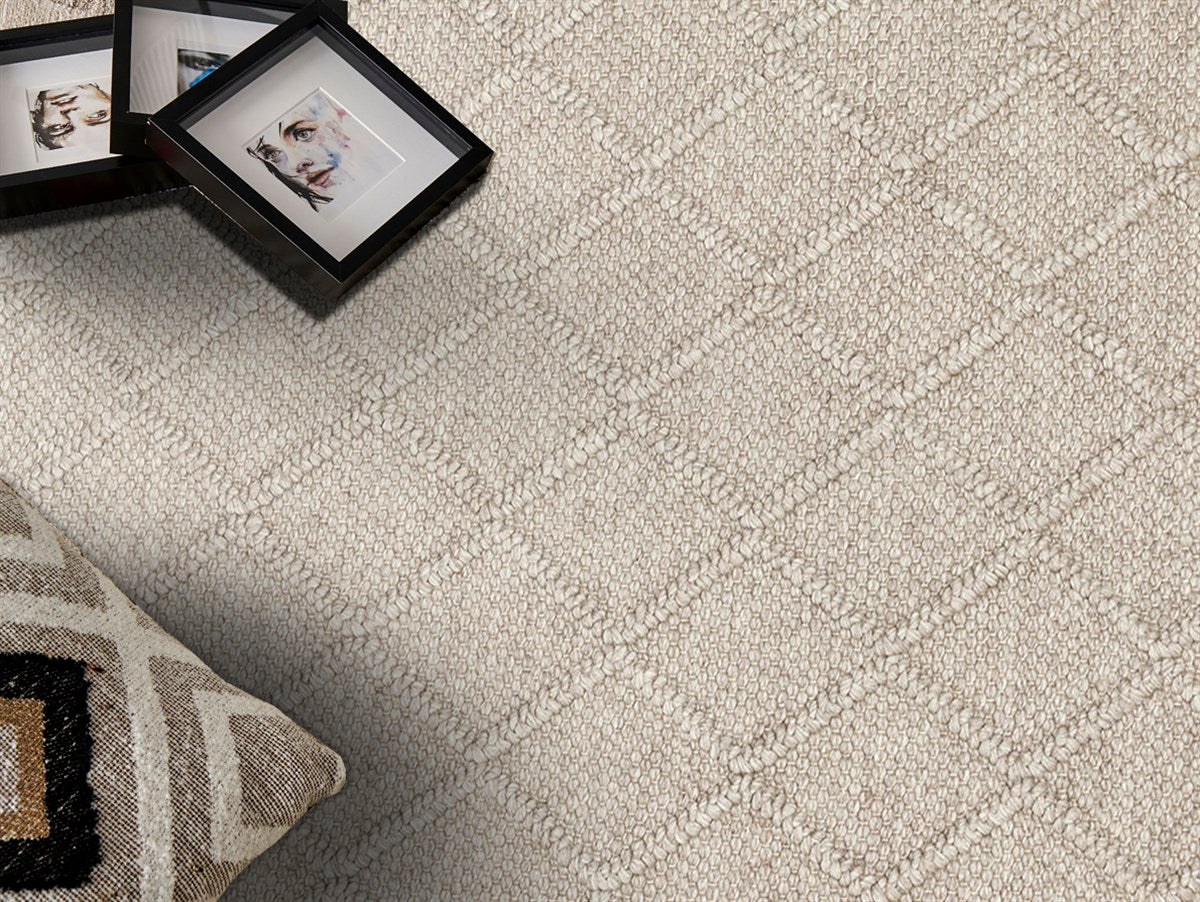 JADE DIAMOND BROWN  Naturel Kazak Örgü Desenli El Dokuma Örgü Halı