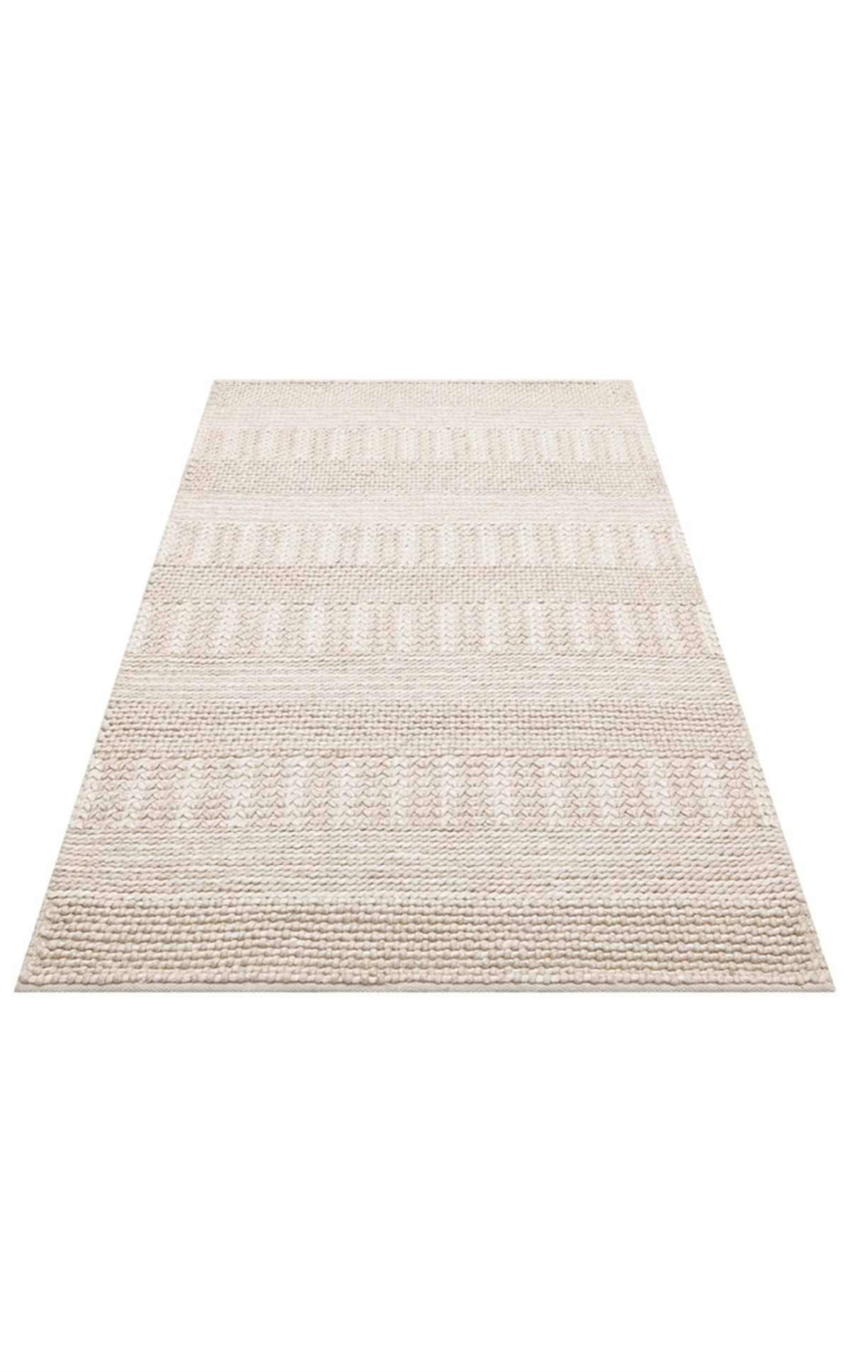 JADE J352 BEIGE  Naturel Kazak Örgü Desenli El Dokuma Örgü Halı