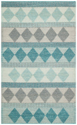 JADE JD 01 BLUE  Naturel Kazak Örgü Desenli El Dokuma Örgü Halı