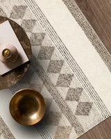 JADE JD 01 GREY  Naturel Kazak Örgü Desenli El Dokuma Örgü Halı